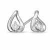 0.16 CT. T.W. Diamond Solitaire Kiss Stud Earrings in 10K White Gold