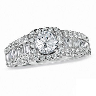 Vera Wang Love Collection 1.95 CT. T.W. Diamond Framed Engagement Ring in 14K White Gold