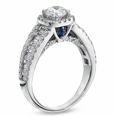 Vera Wang Love Collection 1.95 CT. T.W. Diamond Framed Engagement Ring in 14K White Gold