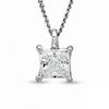 Thumbnail Image 0 of 0.30 CT. Certified Princess-Cut Canadian Diamond Pendant in 14K White Gold (I/I2) - 17"