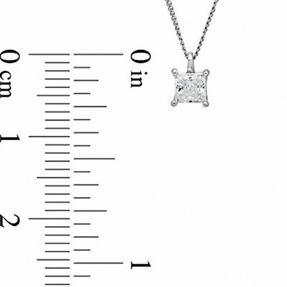 CT. Certified Princess-Cut Canadian Diamond Pendant in 14K White Gold (I/I2