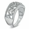 Thumbnail Image 1 of 0.25 CT. T.W. Diamond Alternating Hearts Band in Sterling Silver