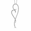 Thumbnail Image 0 of 0.33 CT. T.W. Diamond Tilted Looped Heart Pendant in Sterling Silver