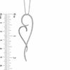 Thumbnail Image 1 of 0.33 CT. T.W. Diamond Tilted Looped Heart Pendant in Sterling Silver