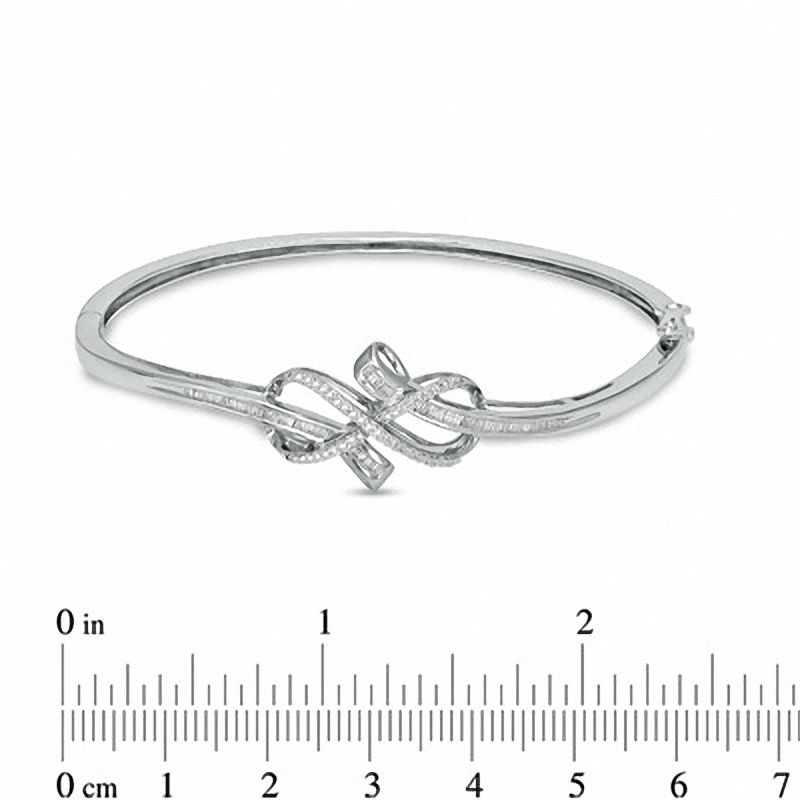 0.33 CT. T.W. Diamond Infinity Knot Bangle in Sterling Silver