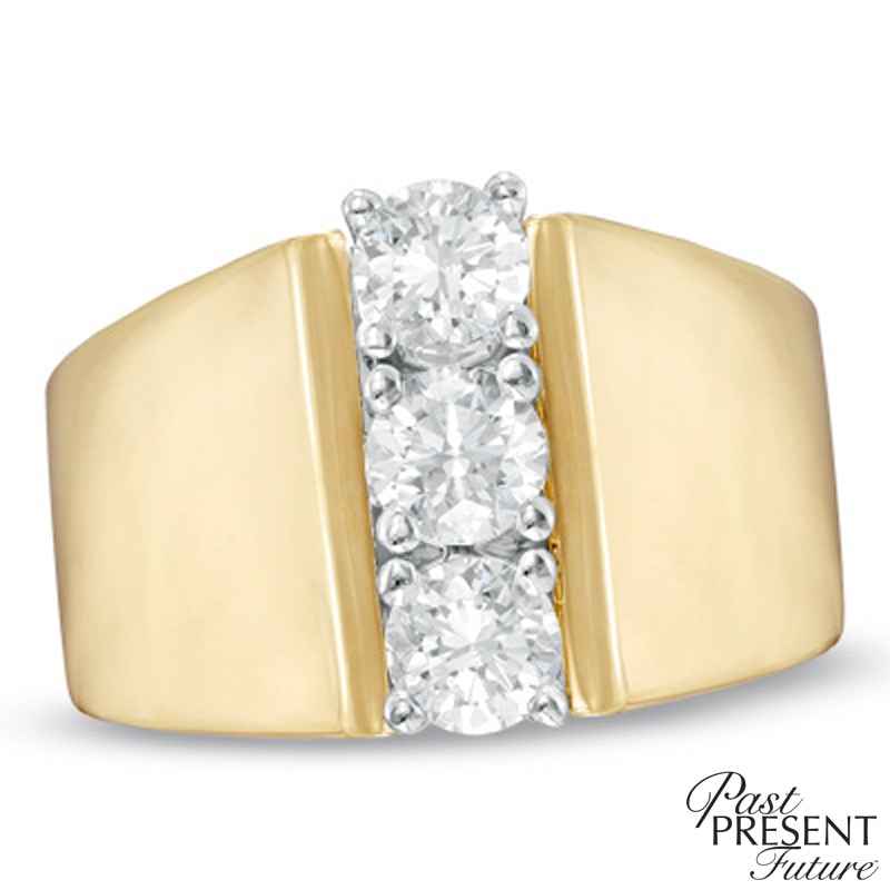 Main Image 1 of 1.00 CT. T.W. Diamond Linear Past Present Future® Ring in 14K Gold