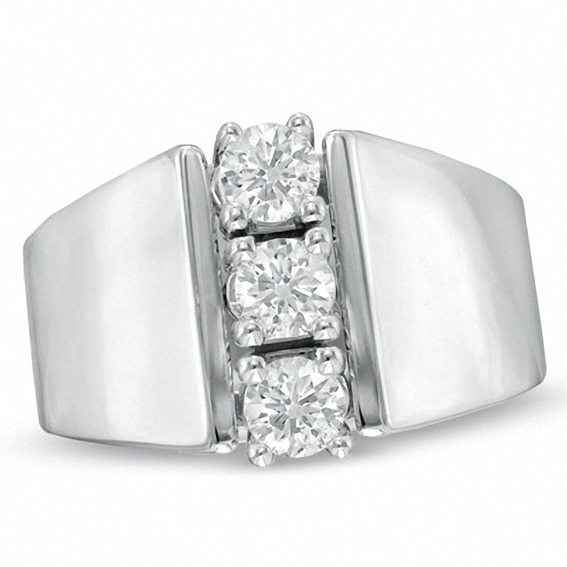 0.50 CT. T.W. Diamond Three Stone Linear Ring in 14K White Gold|Peoples Jewellers