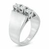 0.50 CT. T.W. Diamond Three Stone Linear Ring in 14K White Gold