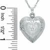 Diamond Accent Floral Heart Locket in 10K White Gold