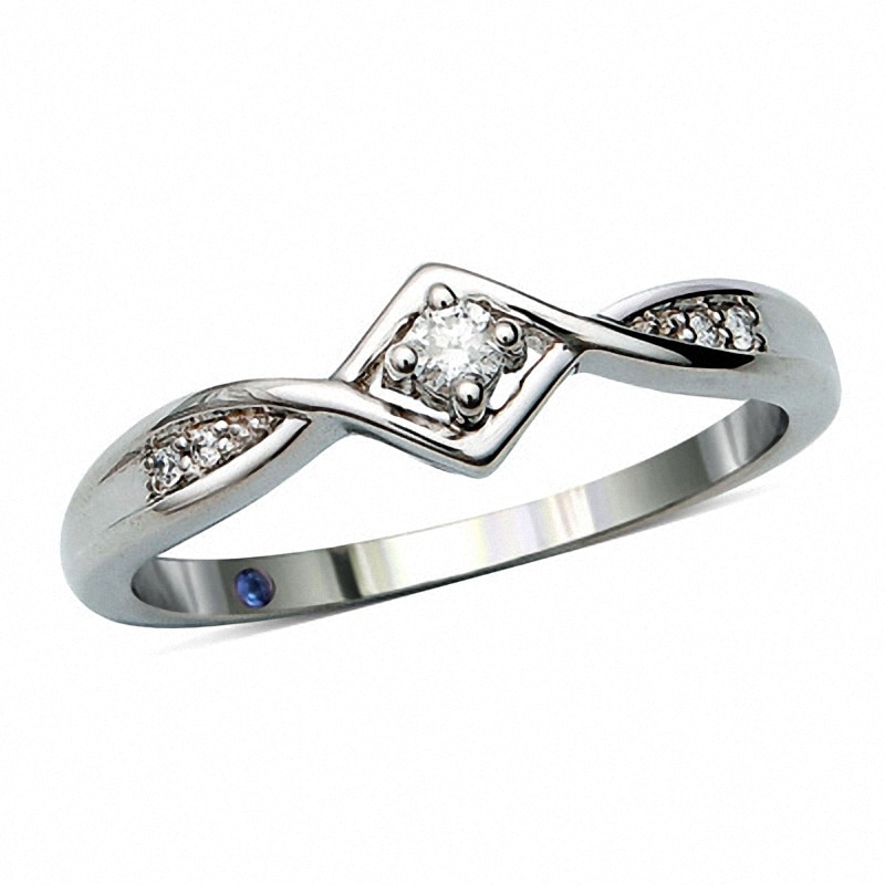 0.05 CT. T.W. Diamond Beautiful Promise Ring in Sterling Silver|Peoples Jewellers