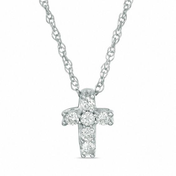 Diamond Accent Cross in 10K White Gold