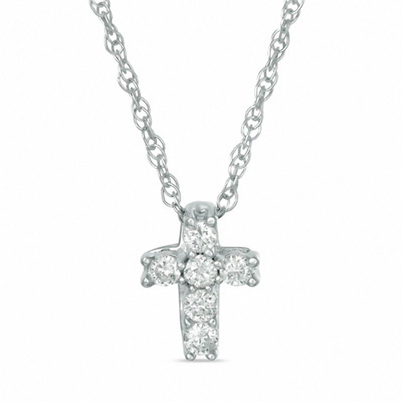 Diamond Accent Cross in 10K White Gold|Peoples Jewellers