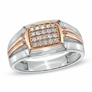 Men's 0.25 CT. T.W. Diamond Ring in 10K Two-Tone Gold