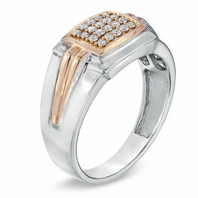 Men's 0.25 CT. T.W. Diamond Ring in 10K Two-Tone Gold