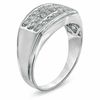 Men's 0.33 CT. T.W. Diamond Three Row Comfort Fit Anniversary Band in 10K White Gold