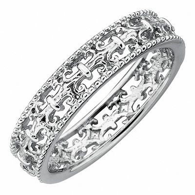 Stackable Expressions™ Fleur-De-Lis Ring in Sterling Silver