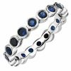 Thumbnail Image 0 of Stackable Expressions™ Lab-Created Blue Sapphire Eternity Ring in Sterling Silver