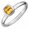 Thumbnail Image 0 of Stackable Expressions™5.0mm Cushion-Cut Citrine Ring in Sterling Silver