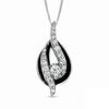 Sirena™ Black Eyes 0.60 CT. T.W. Diamond Pendant in 14K White Gold with Black Enamel