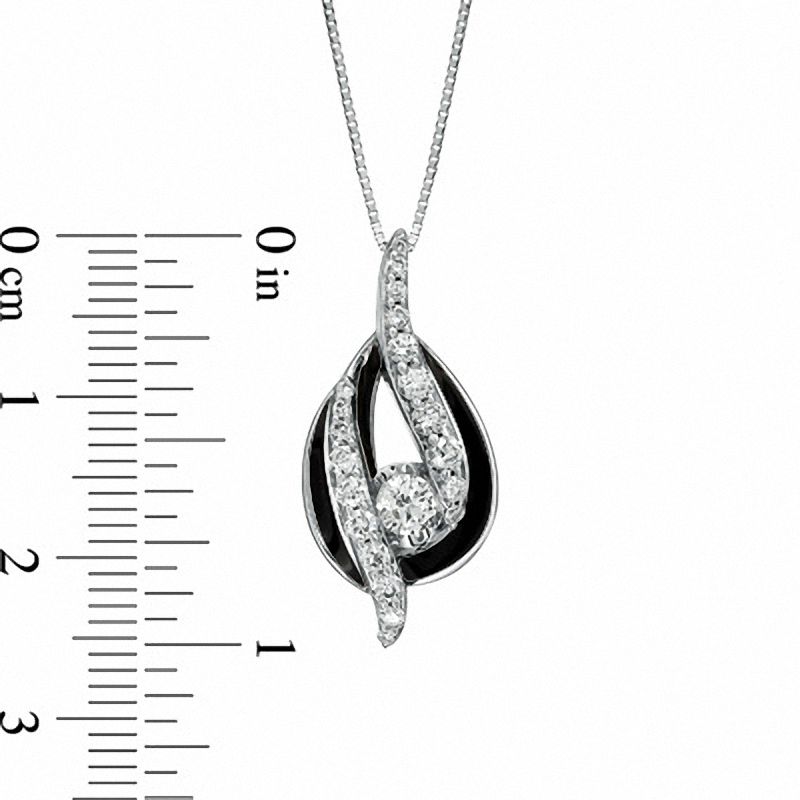 Sirena™ Black Eyes 0.60 CT. T.W. Diamond Pendant in 14K White Gold with Black Enamel