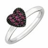 Stackable Expressions™ Lab-Created Ruby Heart Ring in Sterling Silver