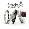 Stackable Expressions™ Lab-Created Ruby Heart Ring in Sterling Silver