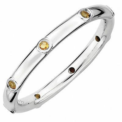 Stackable Expressions™ Citrine Station Ring in Sterling Silver