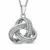 Thumbnail Image 0 of 0.09 CT. T.W. Diamond Celtic Knot Pendant in Sterling Silver