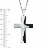 Thumbnail Image 1 of Men's Lord's Prayer Tablet Cross Pendant in Two-Tone Stainless Steel - 24"