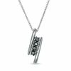 Thumbnail Image 0 of 0.20 CT. T.W. Black Diamond Slant Bypass Pendant in Sterling Silver