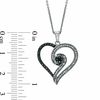 0.20 CT. T.W. Enhanced Black and White Diamond Heart Swirl Pendant in Sterling Silver