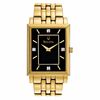 Men's Bulova Diamond Accent Gold-Tone Watch with Black Rectangular Dial (Model: 97D103)