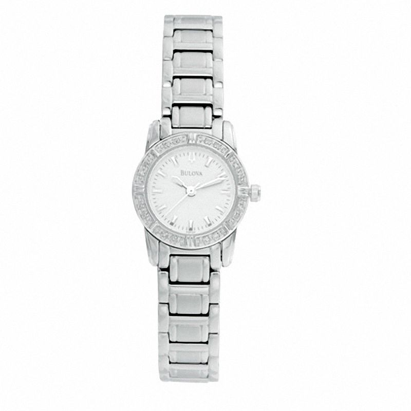 Ladies' Bulova Diamond Accent Watch with Silver-Tone Dial (Model: 96R156)