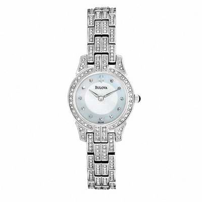 Ladies' Bulova Crystal Collection Watch with Mother-of-Pearl Dial (Model: 96L149)