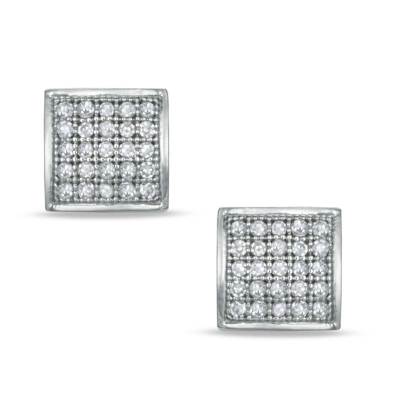 Large square hot sale diamond earrings