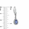 Thumbnail Image 1 of Pear-Shaped Tanzanite and Lab-Created White Sapphire Drop Earrings in Sterling Silver