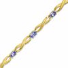 Thumbnail Image 0 of Oval Tanzanite Infinity Link Bracelet in Sterling Silver with 10K Gold Plate - 7.5"