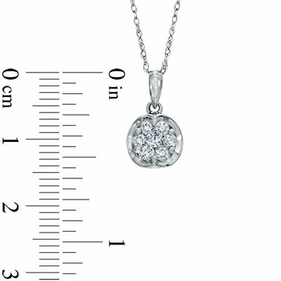 0.33 CT. T.W. Diamond Cluster Pendant in 10K White Gold