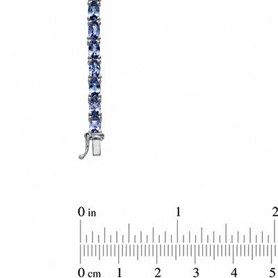 Oval Tanzanite Line Bracelet in Sterling Silver - 7.5"