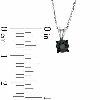 Black Mystique 0.50 CT. Black Diamond Solitaire Pendant in 10K White Gold