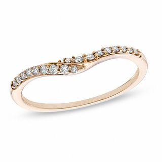 0.15 CT. T.W. Diamond Contour Wedding Band in 14K Rose Gold