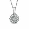 0.38 CT. T.W. Diamond Frame Pendant in 14K White Gold