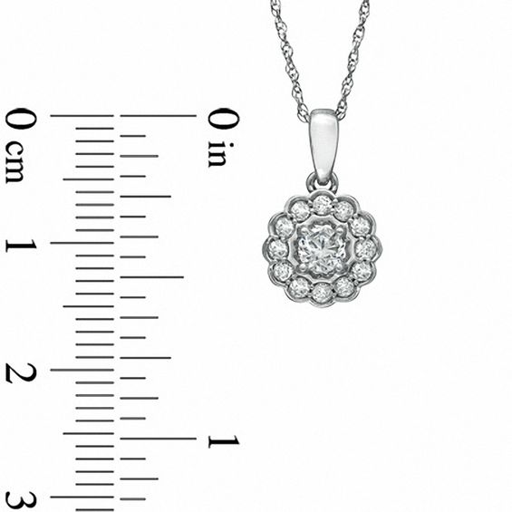 0.38 CT. T.W. Diamond Frame Pendant in 14K White Gold