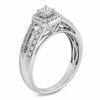 0.62 CT. T.W. Princess-Cut Diamond Cushion Frame Engagement Ring in 14K White Gold