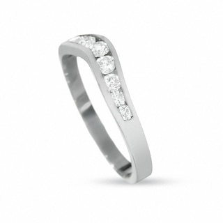 0.38 CT. T.W. Diamond Contour Wedding Band in 14K White Gold