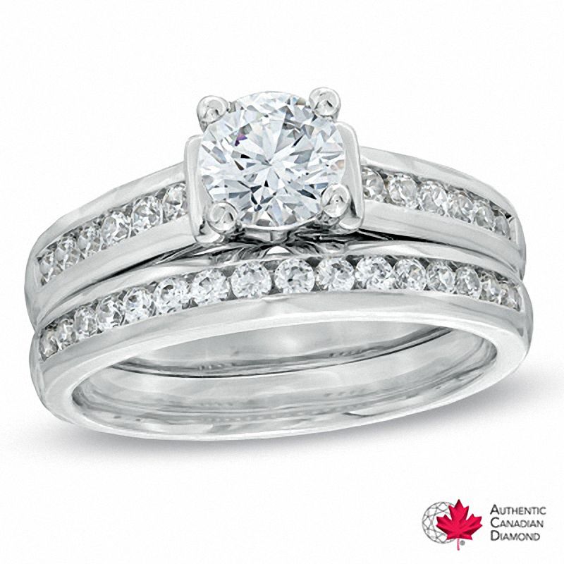 1.25 CT. T.W. Certified Canadian Diamond Bridal Set in 14K White Gold (I/I1)|Peoples Jewellers