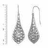 Thumbnail Image 1 of Puffed Woven Teardrop Earrings in Sterling Silver