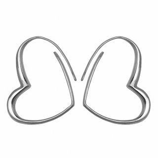 Heart-Shaped Hoop Earrings in Sterling Silver