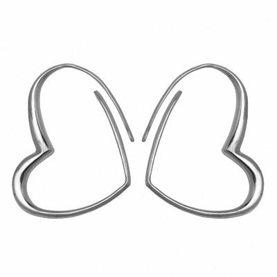 Heart-Shaped Hoop Earrings in Sterling Silver