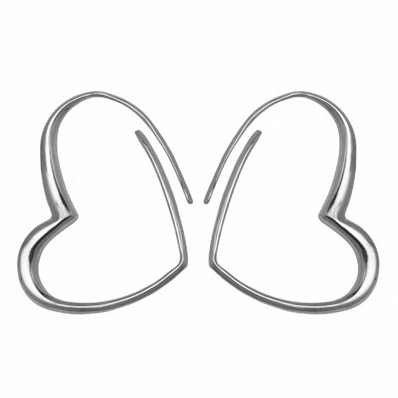 Heart-Shaped Hoop Earrings in Sterling Silver